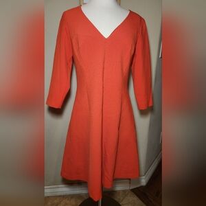 Trina Turk Colette Double Luxe 3/4‎ sleeve dress orange size 6 mini